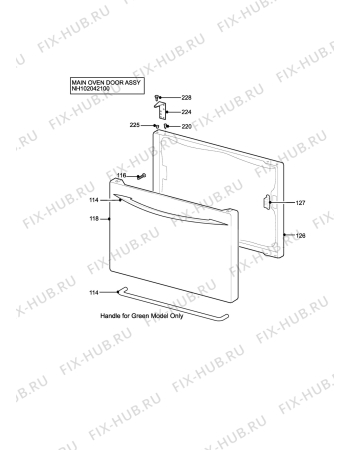 Взрыв-схема плиты (духовки) Parkinson Cowan L50MCL2 - Схема узла H10 Main Oven Door (large)